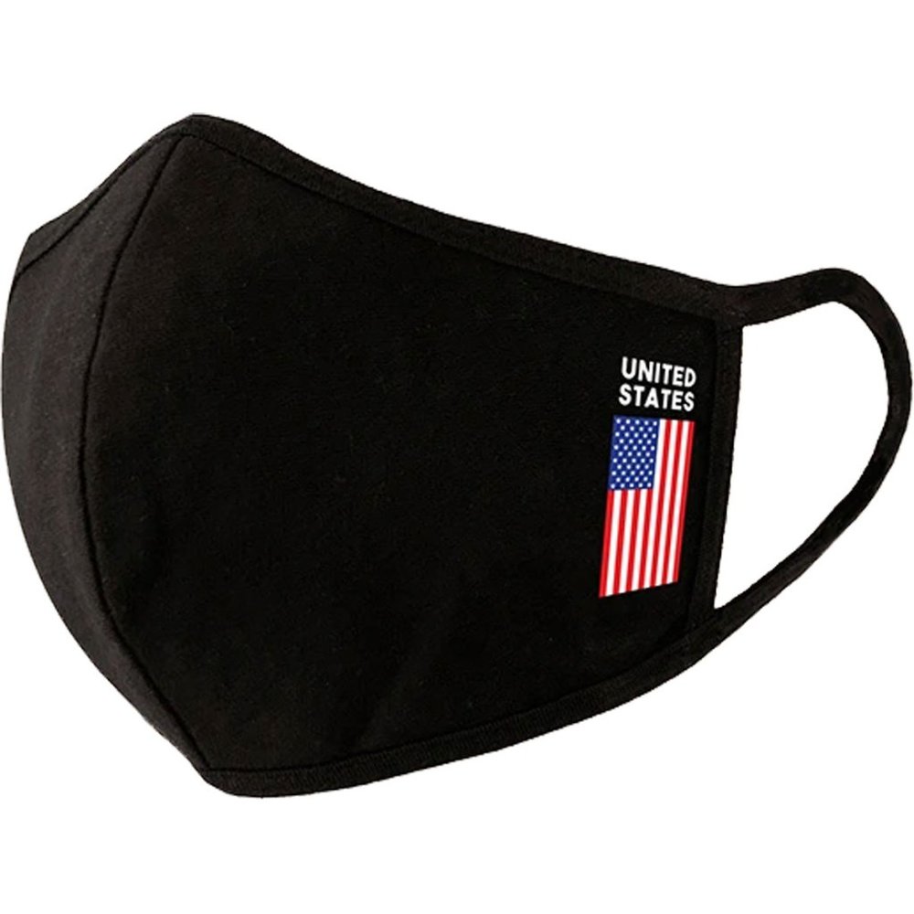 5 Pack - USA Flag 100% Cotton Face Mask, 3-Layers